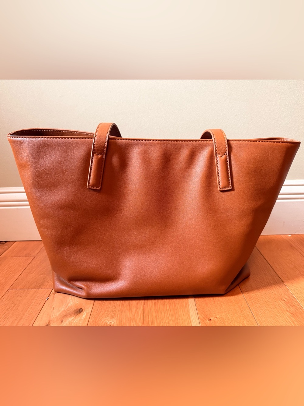 Quince Cognac Leather Tote - Picture 4 of 9